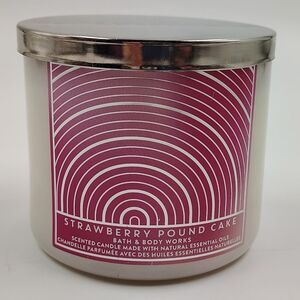 Bath & Body Works Strawberry Pound Cake Candle - Pink and White